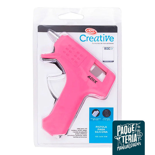 PISTOLA SILICONA ROSADA ADIX CREATIVE