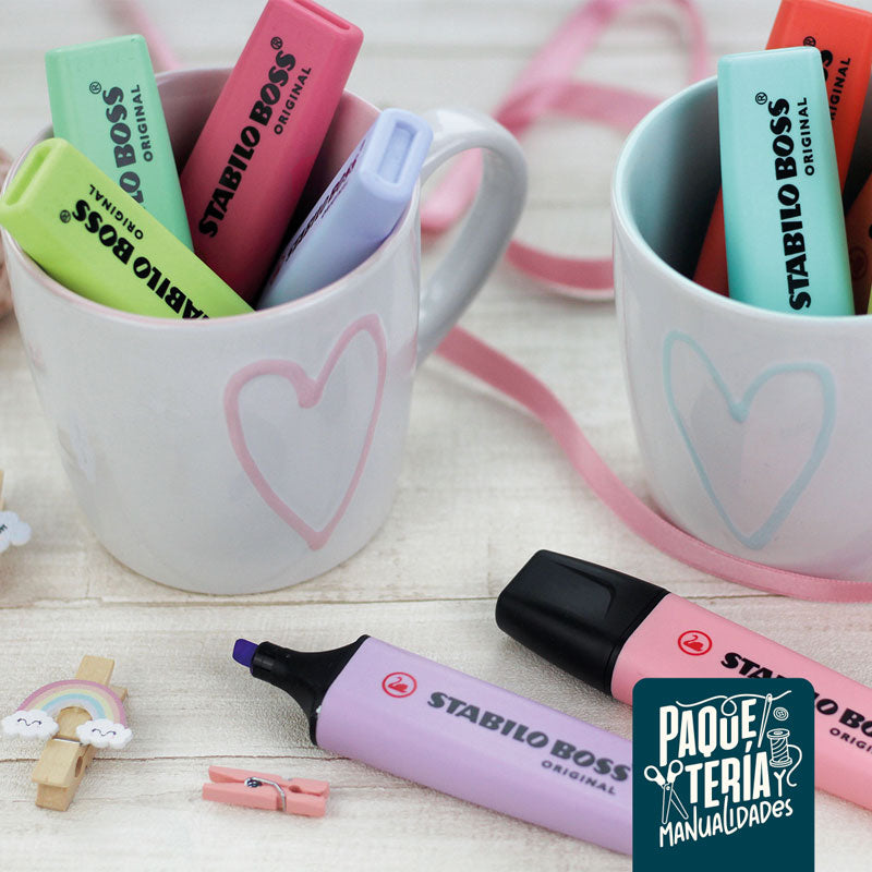 SET DESTACADORES STABILO BOSS PASTEL - BASE ESCRITORIO 15 UNIDADES