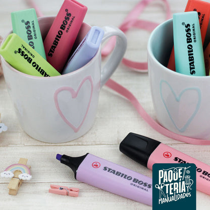 SET DESTACADORES STABILO BOSS PASTEL - BASE ESCRITORIO 15 UNIDADES