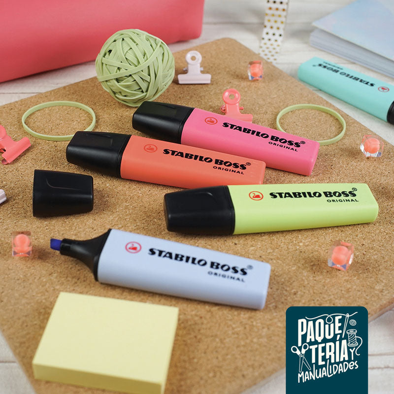 SET DESTACADORES STABILO BOSS PASTEL - BASE ESCRITORIO 15 UNIDADES