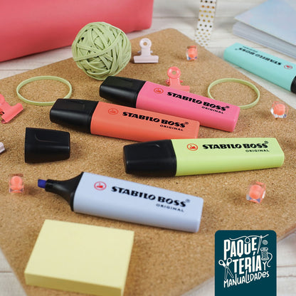 SET DESTACADORES STABILO BOSS PASTEL - BASE ESCRITORIO 15 UNIDADES