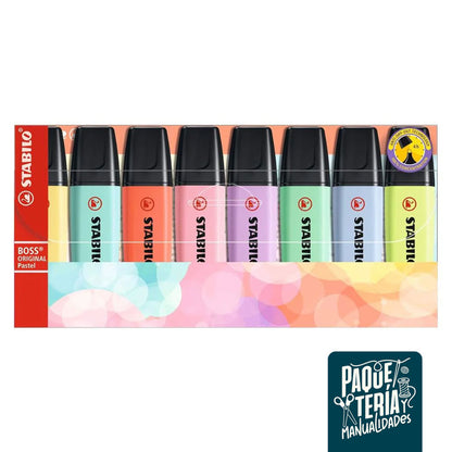 SET DESTACADORES STABILO BOSS ORIGINAL - 8 UNIDADES - COLOR PASTEL