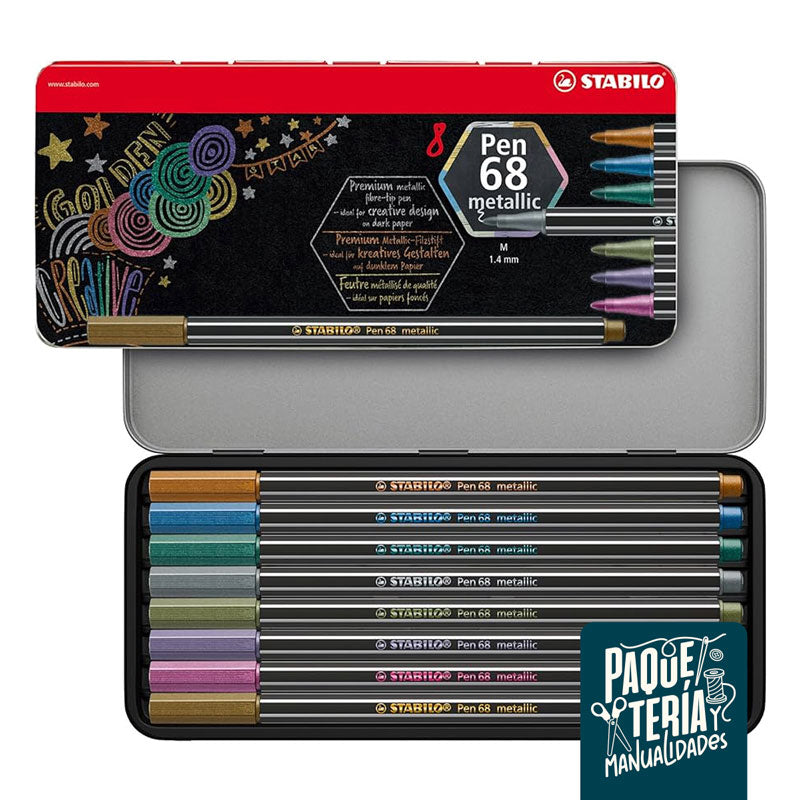 ROTULADOR STABILO PEN 68 METÁLICO - SET 8 UNIDADES
